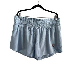 Buc-ee’s Women 2XL Sky Blue Logo Athleisure High-Waist Lined Athletic Shorts